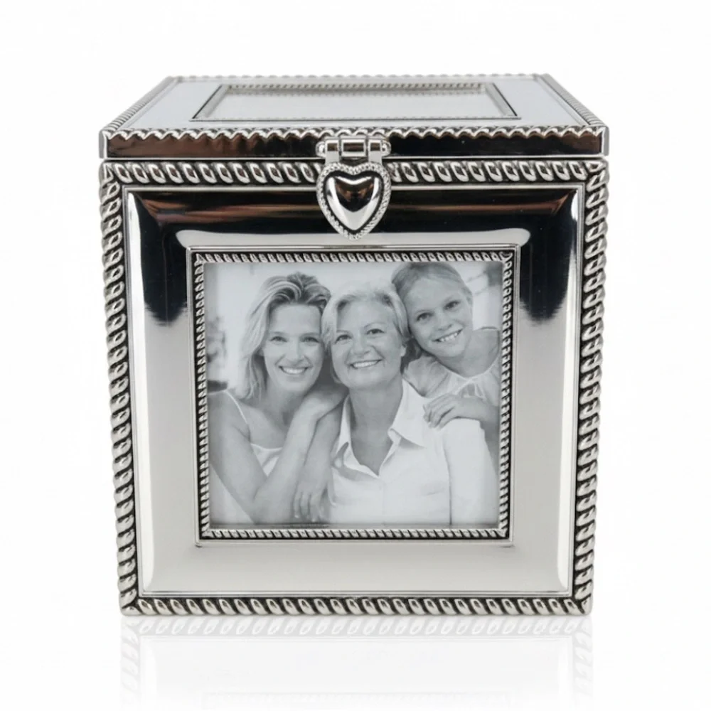 THINGS REMEMBERED Silver Cube Frame and Keepsake Box